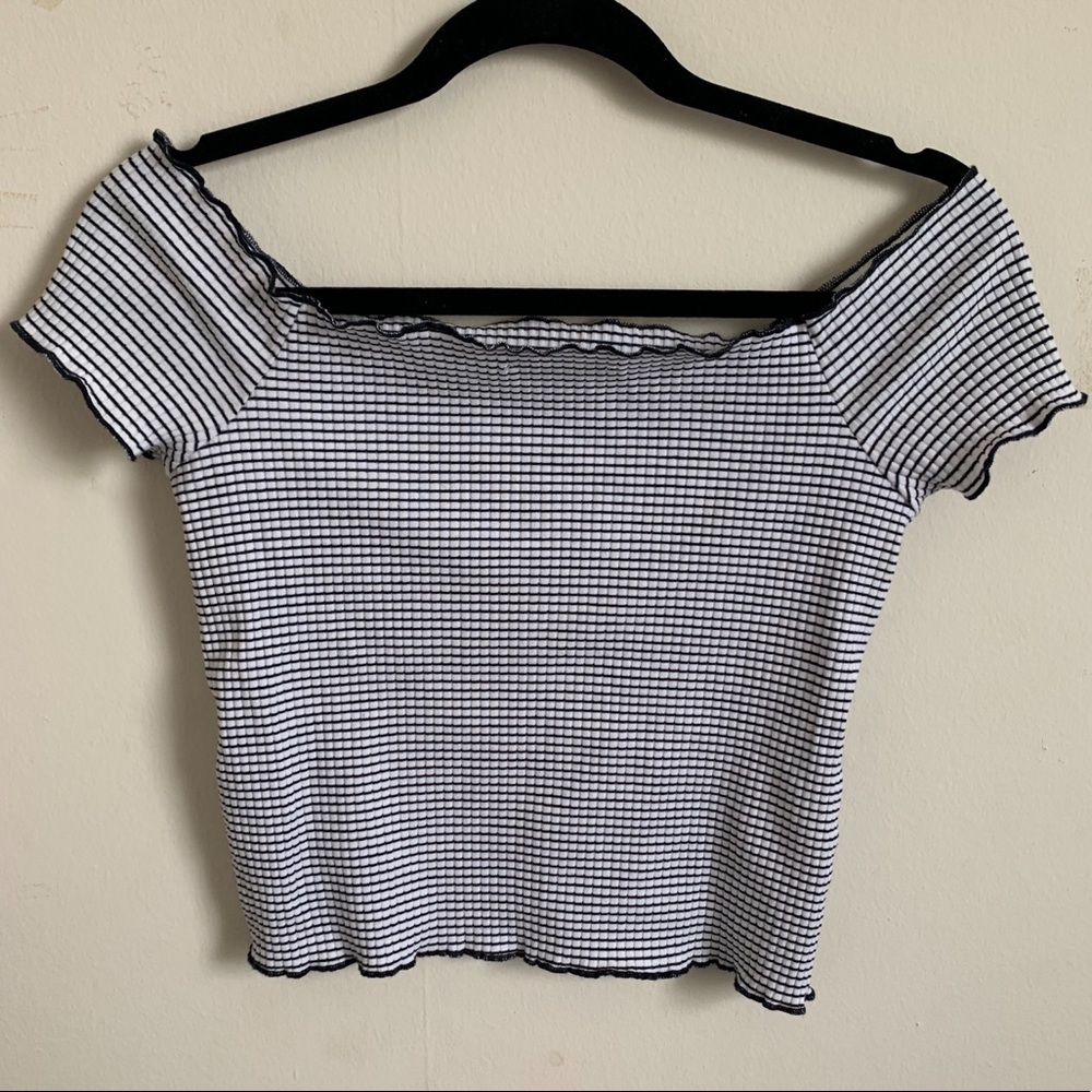 Zara Off Shoulder Striped Top